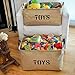 OrganizerLogic Burlap Storage Organizer Basket - Heavy Duty Storage Basket - Perfect Storage Jute Basket for Laundry, Shoes and Kids Toys Storage bin - Storage Baskets Measure 22