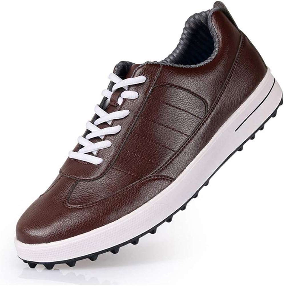 MNVOA PGM Golf Shoes for Men Waterproof, Lightweight Leather Spikeless