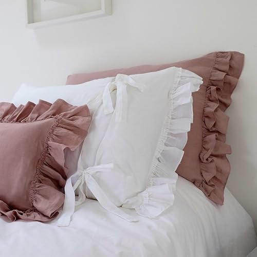 Amazon Com Linen Pillowcase Ruffled Pillowcase Linen Bedding