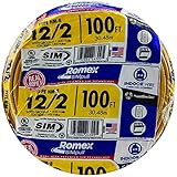 Southwire 28828228 100' 12/2 with ground Romex brand SIMpull residential indoor electricial wire type NM-B, Yellow