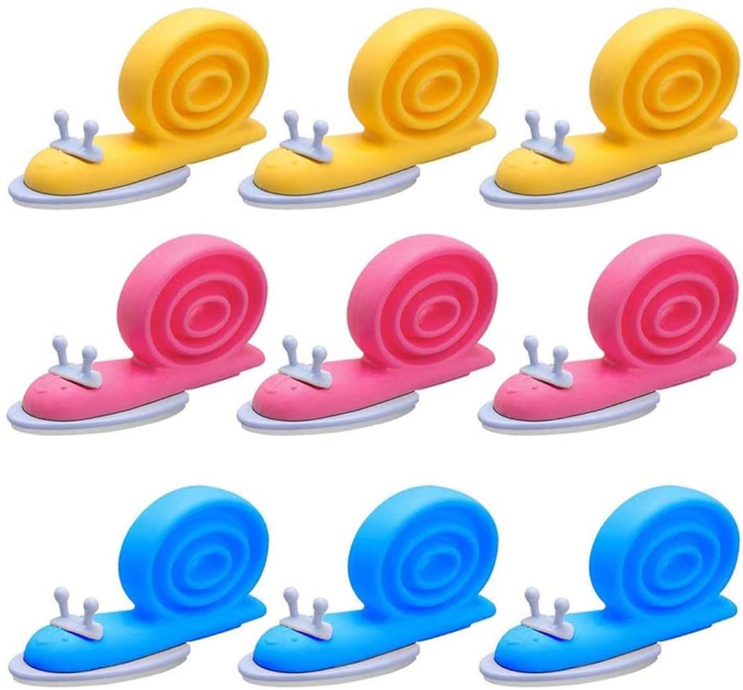 LATRAT 9 Pieces Snail Protection Finger Door Stopper, Child Lock for Protection, Clamp Protection for Doors, Windows, Baby, Children