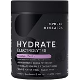 Sports Research&reg; Hydrate Electrolytes Passion Fruit, 90 Servings | Sugar-Free with Vitamins, Minerals, and Coconut Water for Daily Hydration Support