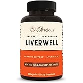 LiverWell Liver Cleanse, Rejuvenation, Metabolic Support - Liver Supplement for Liver Health w/Highly Bioavailable Milk Thistle Extract, N-Acetyl Cysteine, Alpha Lipoic Acid, Zinc, Selenium - 60 Caps