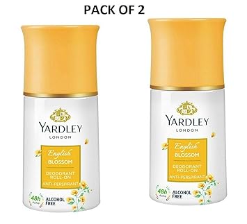 Yardley London English Blossom Deodorant Roll On Anti Perspirant For Women, 50ml(Pack of 2)