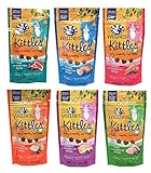 Wellness Kittles Cat Treat Variety Pack - 6 Flavors (Turkey, Duck, Chicken, Salmon, Whitefish, & Tuna), 2-Ounces Each