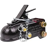 Heavy Duty Cast Adjustable Trailer Coupler 2-5/16 in,15000LBS Capacity Channel-Mount Coupler with Hardware Kit