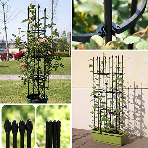 CJSWT Rankhilfe, Rankobelisk,Rankgerüst Kletterpflanzen,Gartenpflanze Support Käfige, Metall Obelisk, Garten Obelisk… – Bild 7