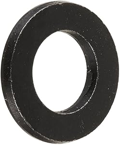18-8 Stainless Steel Flat Washer, Black Oxide Finish, Meets DIN 125, M6 Hole Size, 6.4mm ID, 12mm OD, 1.6mm Nominal Thickness (Pack of 100)
