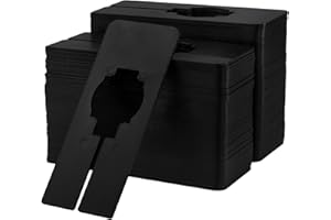 MUKLEI 100 PCS Black Clothing Rack Size Dividers, 2" x 5" Rectangular Clothes Size Separators, Closet Hanger Tags for Departm