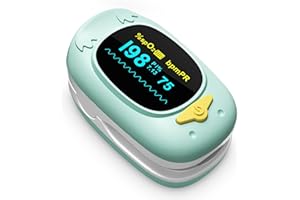 MUGATREE Children Pulse Oximeter Fingertip Pulse Oximeter for Kids Child Blood Oxygen Monitor Portable Blood Oxygen Saturation Monitor SpO2 Finger Included With AAA Battery