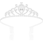 Canitor Tiara for Silver Princess Crown Headband for Dress Up Birthday Cake Topper corona para pastel Wedding Prom Quinceanera Halloween Hair Accessories