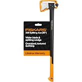 Fiskars X36 Super Splitting Axe 36", Extra-Long Handle for Large Wood Logs | Improved Head Design, For Taller People, More One-Strike Splits, Low-Friction Coated Steel Blade, Shock-Absorbing Handle
