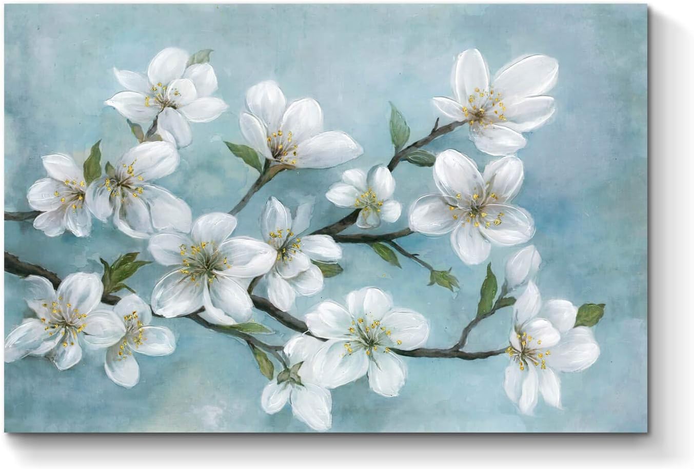 TAR TAR STUDIO Abstract Flower Canvas Wall Art: Cherry Blossom Artwork Painting Print on Wrapped Canvas for Office (36''W x 24''H, Multiple Sizes)