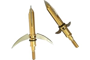 LeeMui Stainless Steel Hunting Archery Broadheads Blades Grain Screw-in Arrow Heads Tips Compatible with Traditional Bows Archery Broad Crossbow Recurve