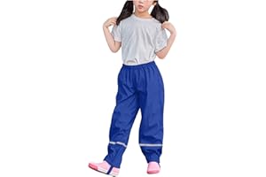 Unisex Kids Rain Pants Waterproof Windbreaker Rain Trousers for Boys Girls Mud Dirty Proof Rainwear Over Pants Outdoor Casual