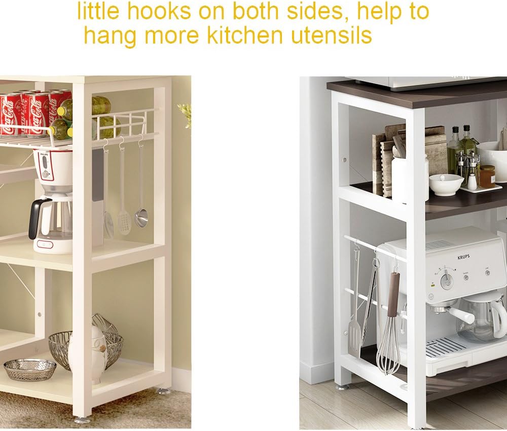 soges 3-Tier Kitchen Baker's Rack Utility Microwave Oven Stand Storage Cart Workstation Shelf, W5s-B: Kitchen & Dining