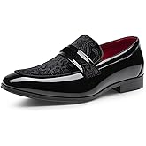 Bruno Marc Men's Tuxedo Patent Loafers Classic Velvet Slip-on Dress Shoes