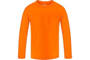 GUICIZI Boys Rash Guard Swim Shirt Long Sleeve Shirts UPF 50+ Sun Shirt Quick Dry Fit Neon Tees Activewear for Kids Girls Youth 2-16Y