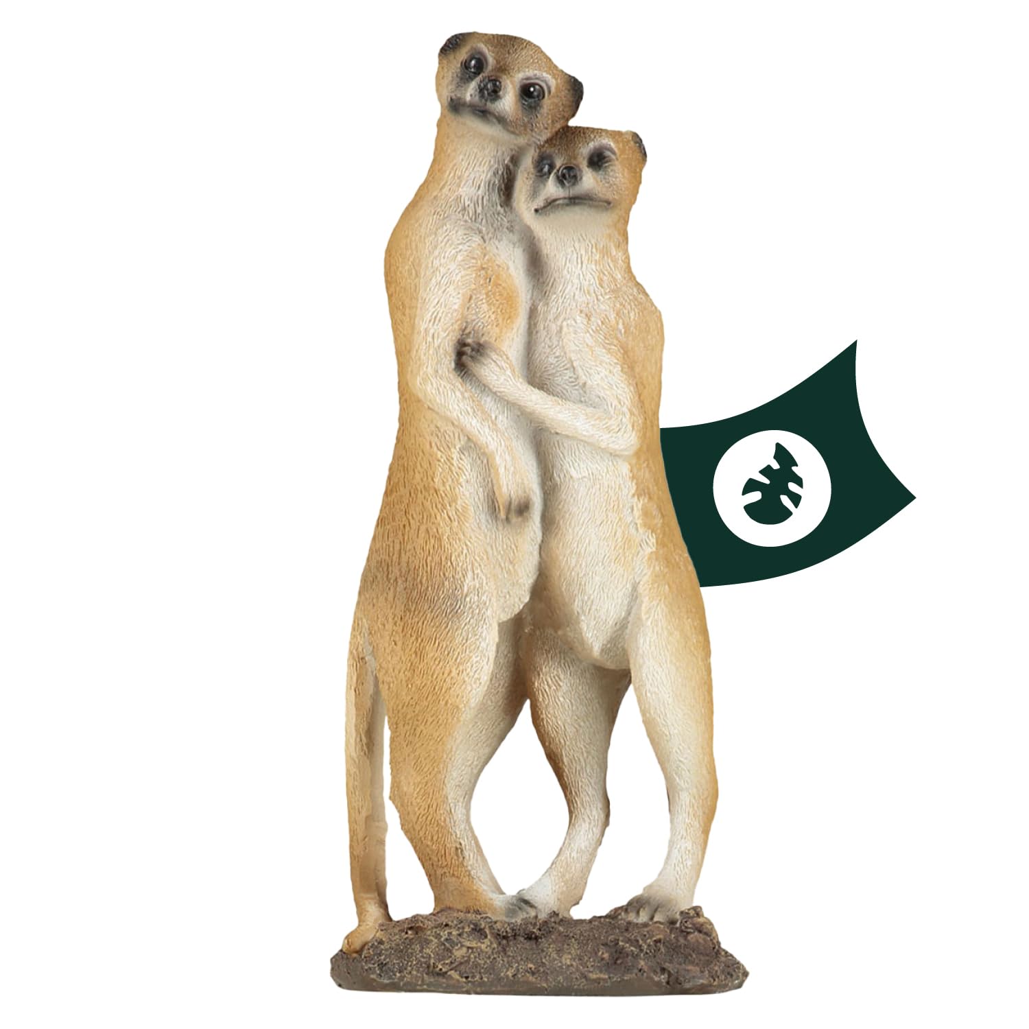 VERDOBA - Pair of meerkat figurines made of resin - Weatherproof garden figurines for outdoor use - Hand painted garden figurine - Garden decorative figurines for