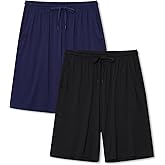 COLORFULLEAF Mens Pajama Shorts Bamboo Lightweight Sleep Shorts Lounge Wear Pajama Pants with Drawstring Pockets 2 or 3 Pack