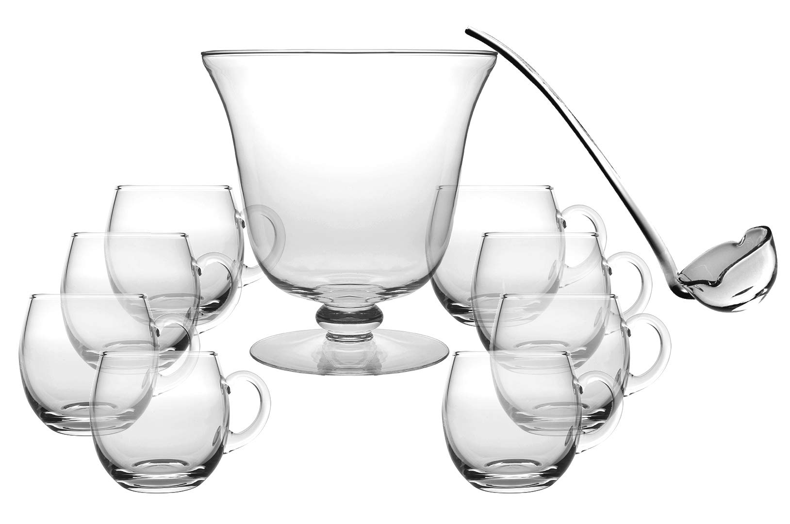 Buy Glass 10 Piece Punch Bowl Set Includes 1 Punch Bowl 1 Ladle