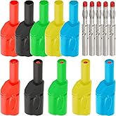DKARDU Multimeter Test Leads 4mm Banana Plugs Safety Fully Insulated Shrouded, 10PCS 5Colors Stackable Connectors 4mm Banana 