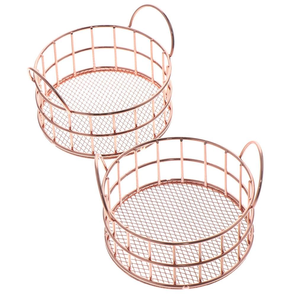 Risedot Rose Gold Paper Clip Holder Organizer, Metal Desk Rose Gold Metal Dispenser Organizer