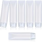 6Pcs Refillable Toothpaste Tubes Travel, Travel Toothpaste Container Leak Proof Empty Squeeze Tubes 1 oz (30 ml) PE Travel-Size Bottles for Lotions, Creams, and Gels