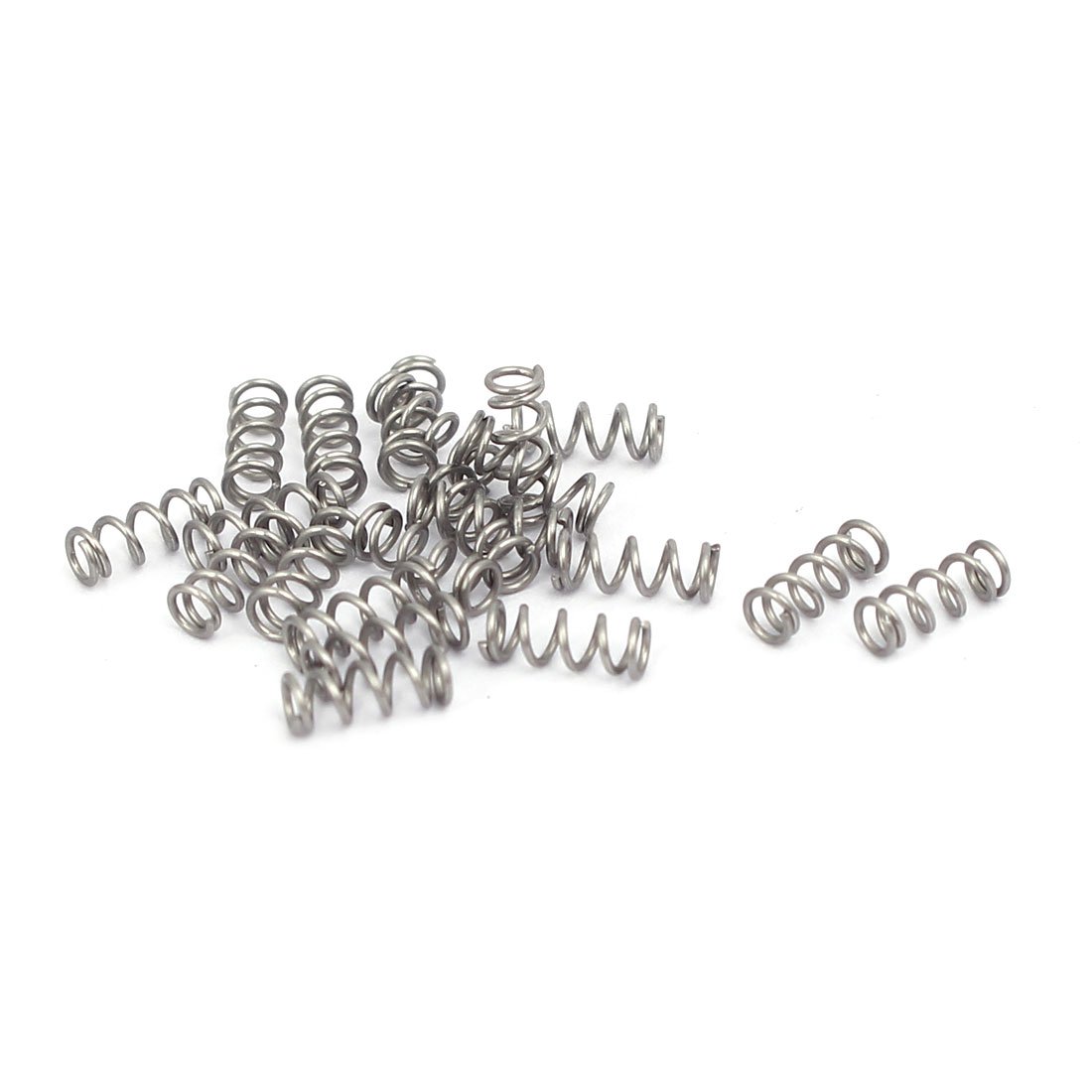 sourcingmap Compression Spring,304 Stainless Steel,2mm OD,0.3mm Wire Size,5mm Free Length,Silver Tone,20Pcs