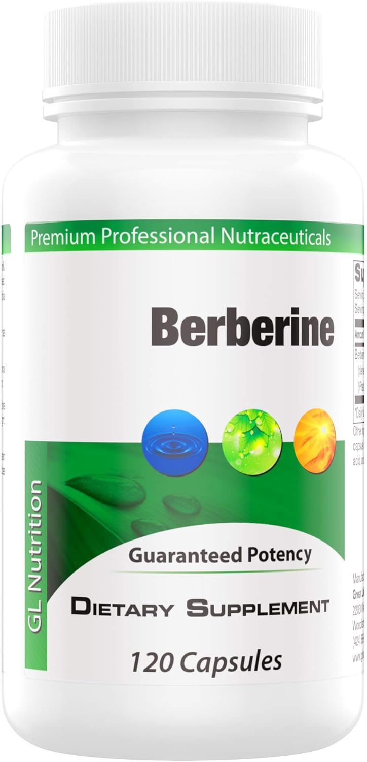 Berberine 500mg - Extra Large 120 Capsules | Powerful Supplement to Aid Blood Sugar Level, High Cholesterol, Metabolism, Heart Health & Weight Loss | Organic Metabolic Support for Diabetic Men & Women
