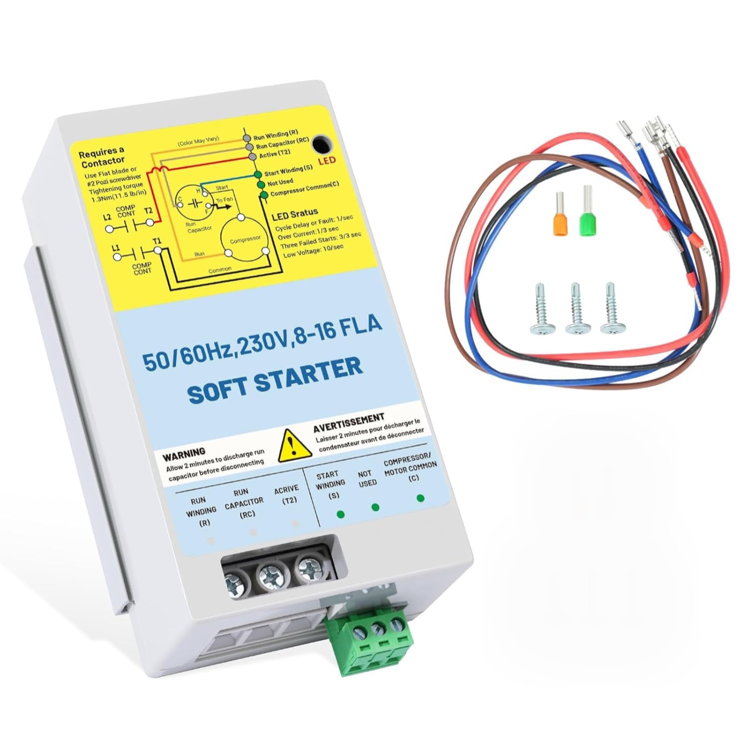 Photo 1 of 08A-16A AC Soft Starter with Reverse Motor Protection for Residential AC Units Between 1.75-3.5 Ton Air Conditioner Soft Start (230V 50/60Hz)