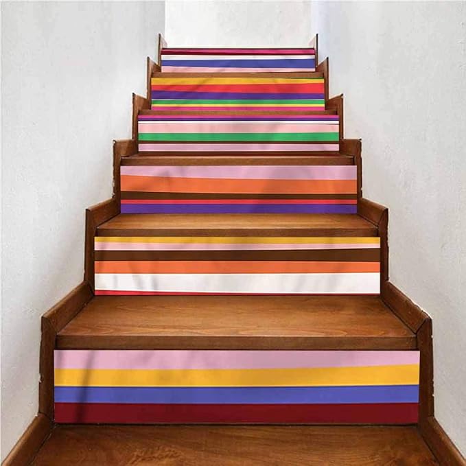 Stair Treads Decals Removable Staircase murals, Striped