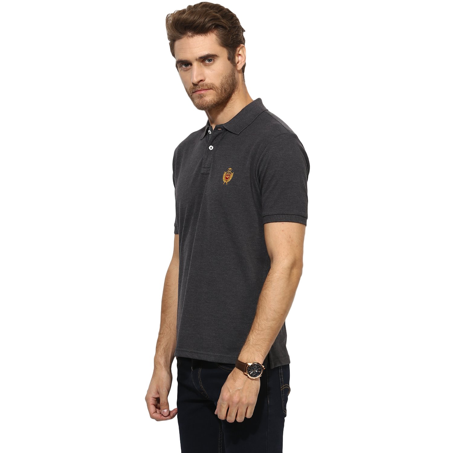 red tape men's solid regular fit t-shirt