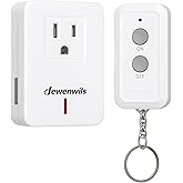 DEWENWILS Toma Interior con Control Remoto, Interruptor Inal&aacute;mbrico ON/OFF | Alcance de 30,5 m RF, 120V, 60Hz, 10A, M&aacute;x. 1200W, Dise&ntilde;o Compacto para Iluminaci&oacute;n y L&aacute;mparas, Blanco