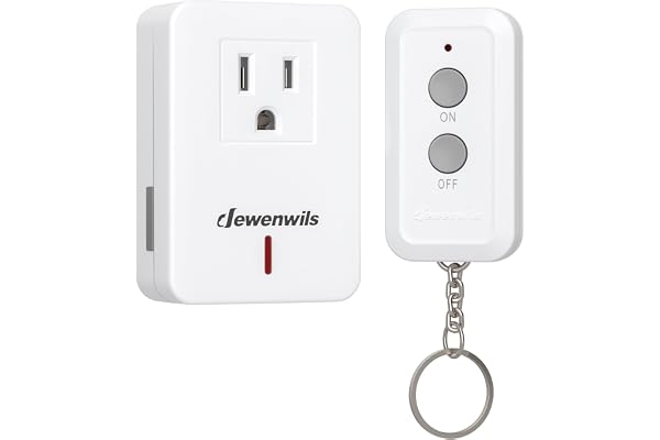 DEWENWILS Indoor Remote Control Outlet, Expandable Remote Light Switch Kit, Wireless On Off Power Switch, 100ft RF Range, Com
