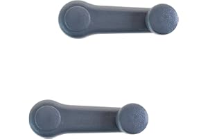 TRQ Gray Window Crank Handle Left & Right Pair for 1995-2006 Hyundai Accent / 1996-2000 Hyundai Elantra / 1999-2001 Hyundai S