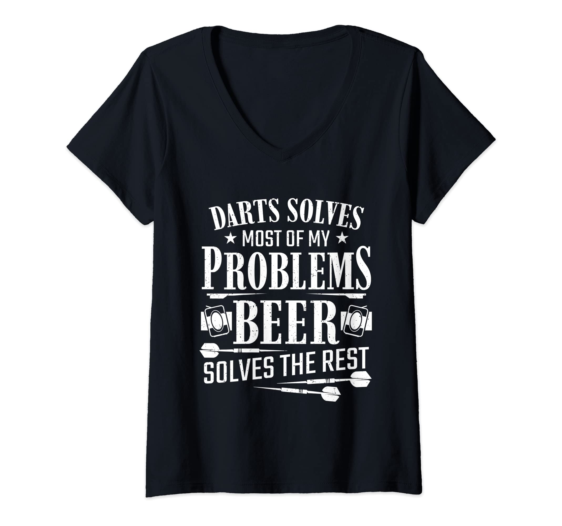 Womens Dart Outfit For Darts Player Dartboard V-Neck T-Shirt