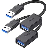 USB 3.0 Extension Cable 1ft / 0.3M (2 Pack), Type A Male to Female, 5Gbps High-Speed Data Transfer USB Extender for Mouse, Ke