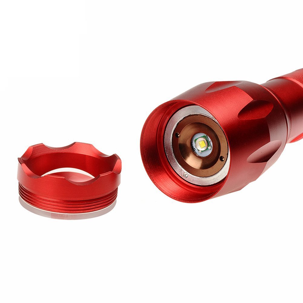 U \'King Taschenlampe Handlampe Rot Wasserdichte Wiederaufladbare Taschenlampe Ultra Bright für Haushalt,Camping,Garage und Outdoor