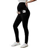 Ecavus Women's Maternity Jeans Over Belly Stretchy Skinny Denim Pregnancy Pants Maternity Clothes with Pockets
