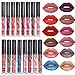 16 Colors Set Waterproof Liquid Makeup Lip Pencil Matte Lipstick Lip Gloss Super Long Lasting (16 Pcs)