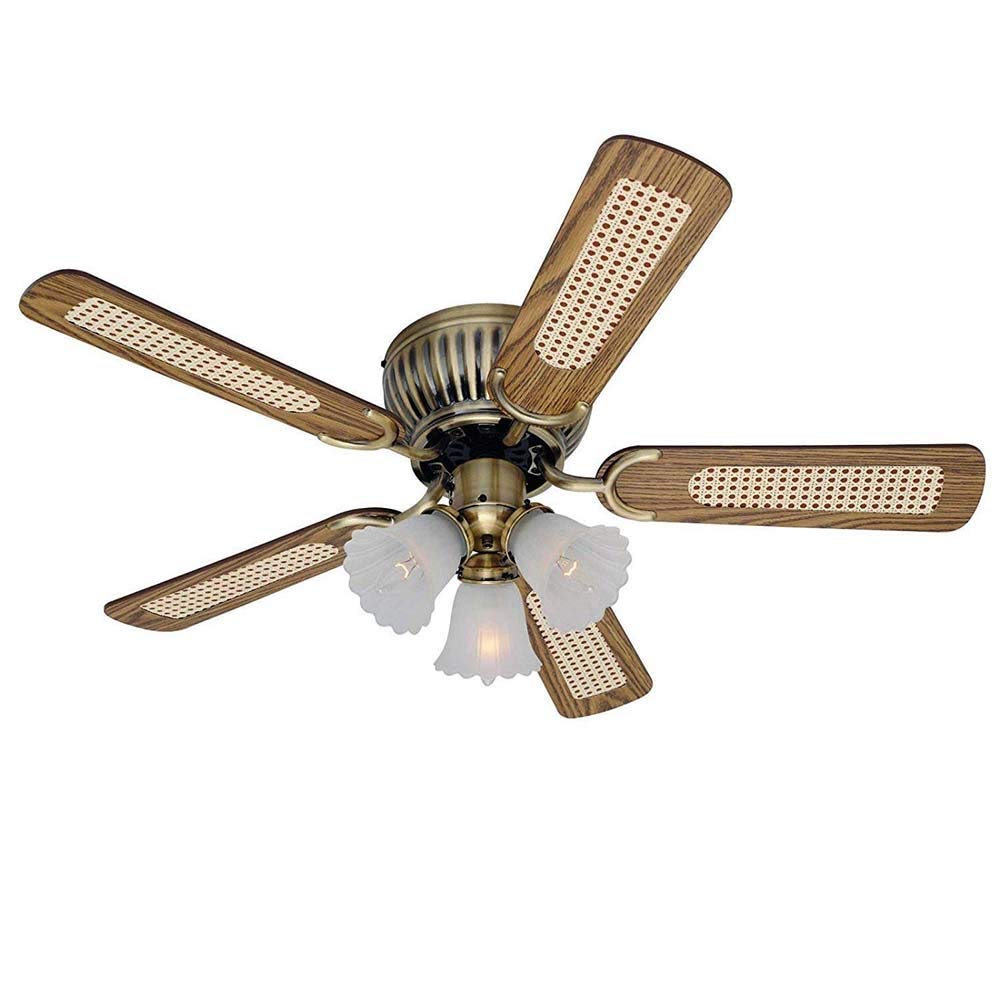 Amazon Com Kuvv Perfect Fan Light Thin Ceiling Fan Brass 3 Head