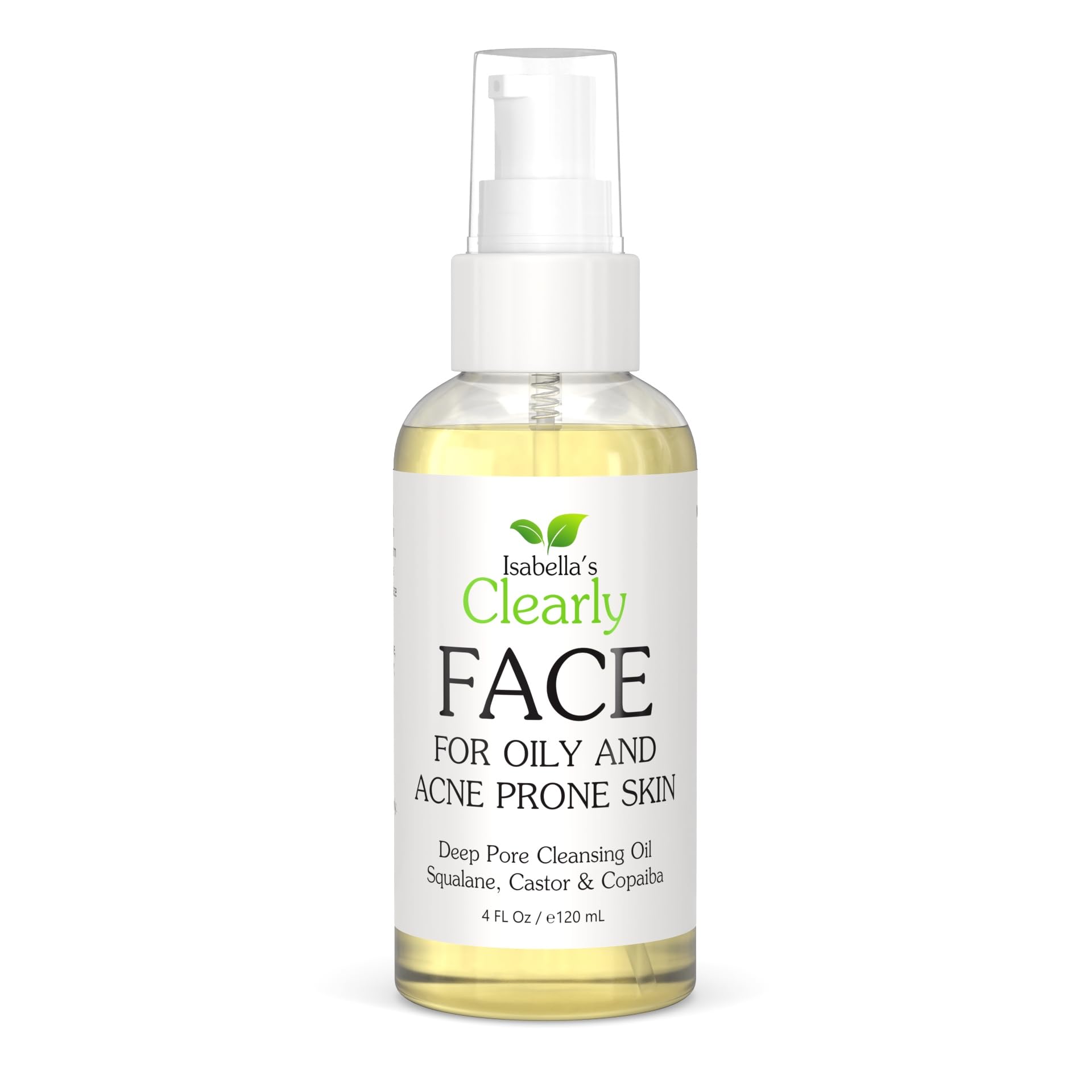 Clearly FACE, Natural Oil Cleanser and Makeup Remover | Deep Pore Cleansing Oil with Grape Seed, Vegan Squalane | Non Comedogenic, Water Free, Made in USA