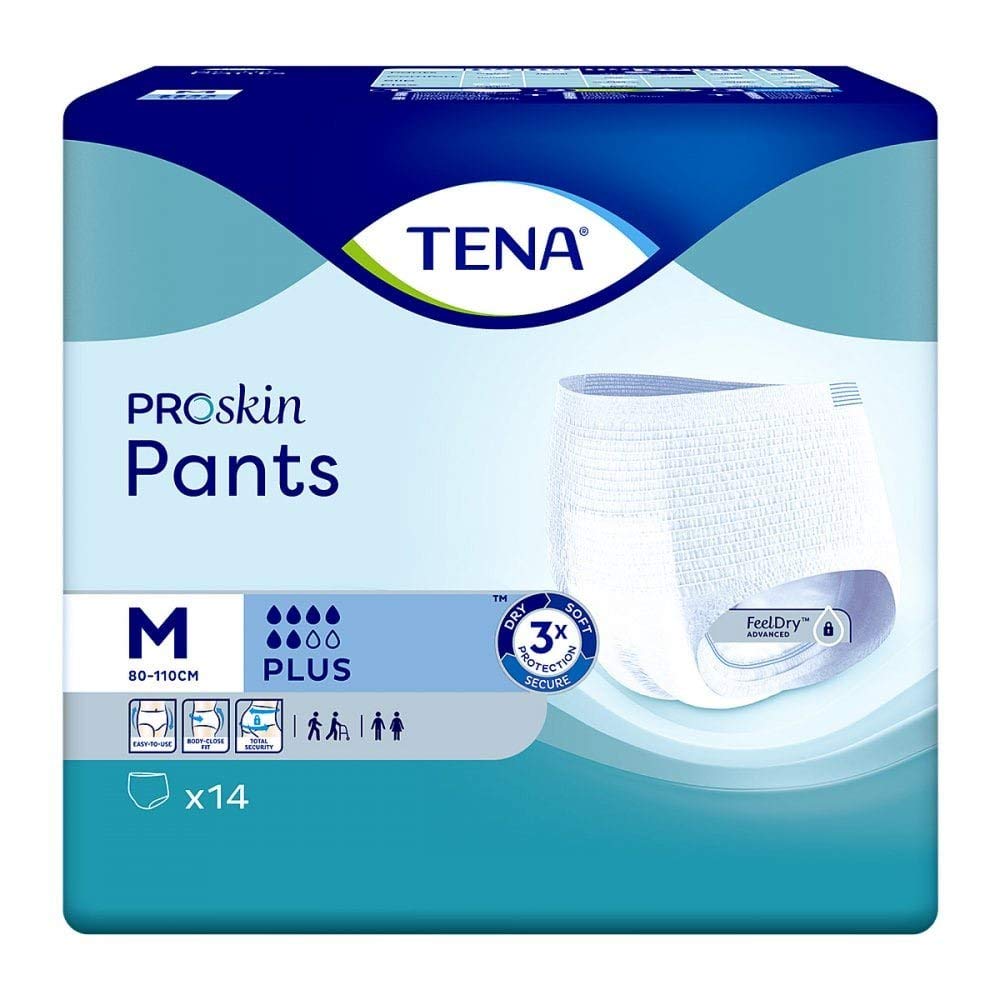 Tena Pants Plus Classic - Medium (80-110cm) Pack of 14