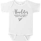 BIBIBLISSBABY Baby Announcements Ideas,Abuelitos Hagan Campo Para Uno Mas Spanish Pregnancy Announcement Infant Bodysuit
