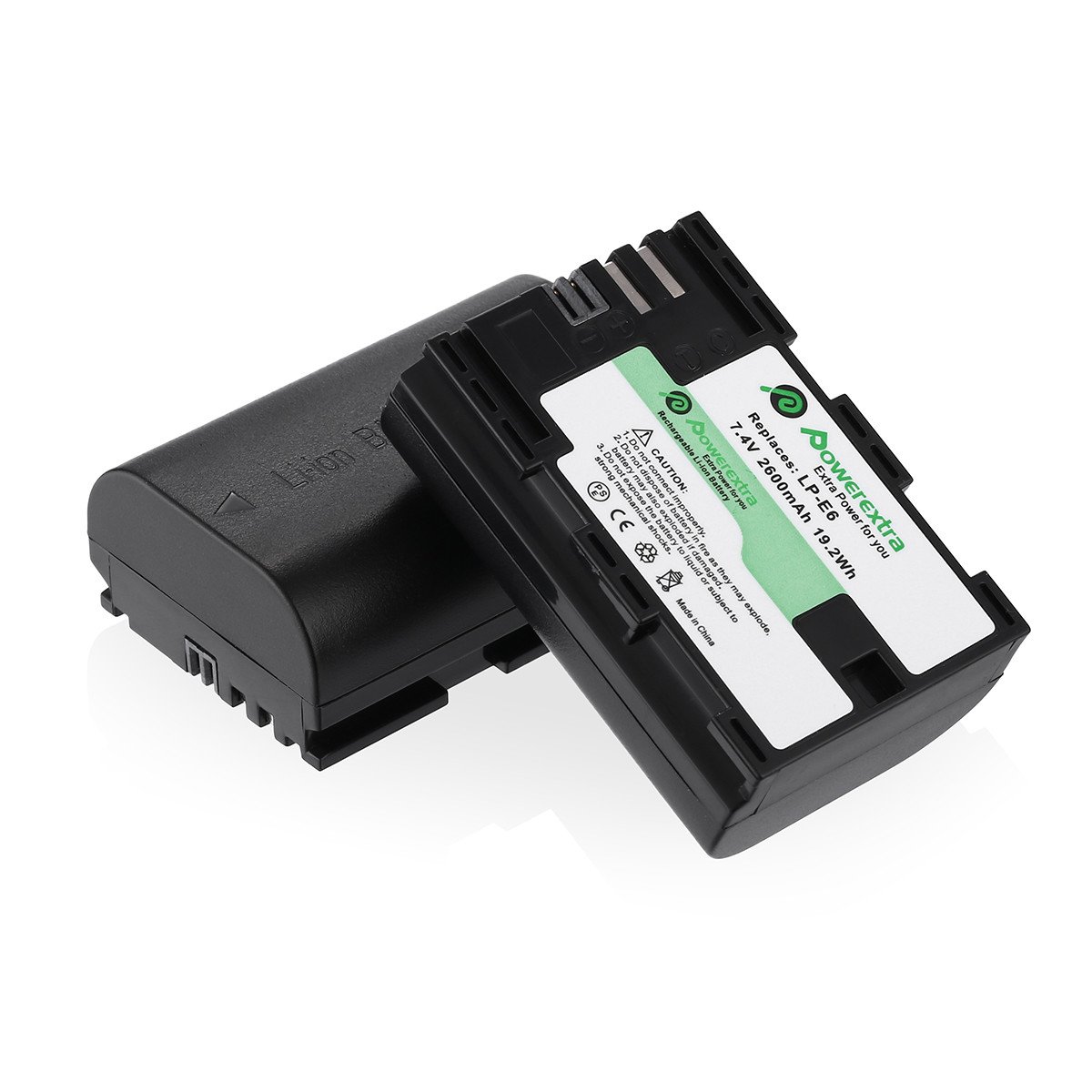 Powerextra 2 paquetes LP-E6 Reemplazo Batería Recargable con Cargador Para Canon 70D, 5D Mark II, 6D, 7D, 5D Mark III DSLR Cámaras