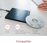 Verbatim Portable DVD Drive USB Powered Slim External CD DVD Burner view 2