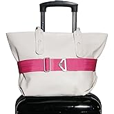 TOOVREN 2-in-1 Travel Belt for Luggage Straps Add a Bag Bungees Suitcase Luggage Strap Over Handle Suitcases Belt for Carry On Bag Adjustable Backpack Attachment Airport Travel Accessories Rose