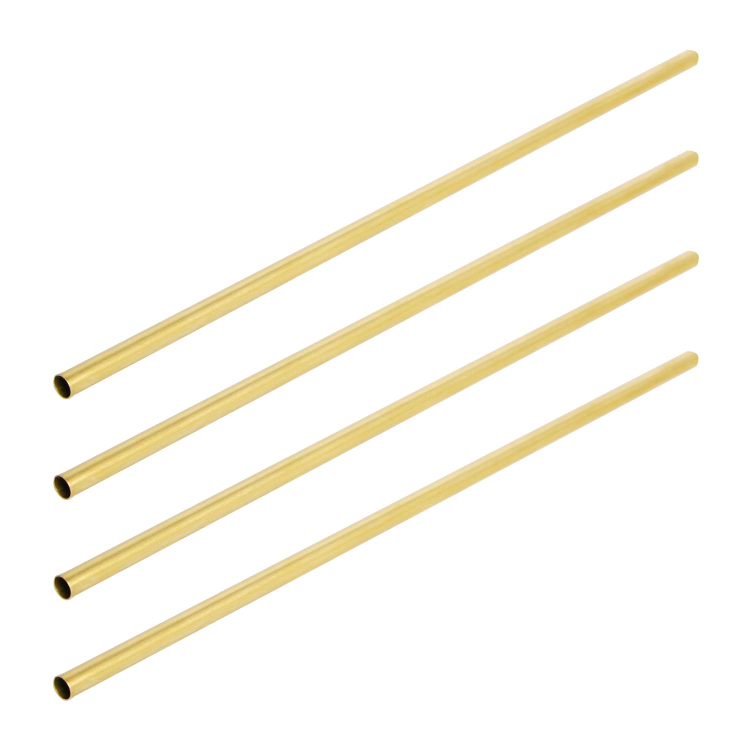 Aopin Brass Round Tube Copper Pipe ID 6mm / 6/25" x OD 7mm / 7/25" Hollow Copper Tubing - 300mm / 1 Ft / 12 in Length for Refrigerator Capillary Tubing, Cooling Systems, Wind Chimes 4 Pcs