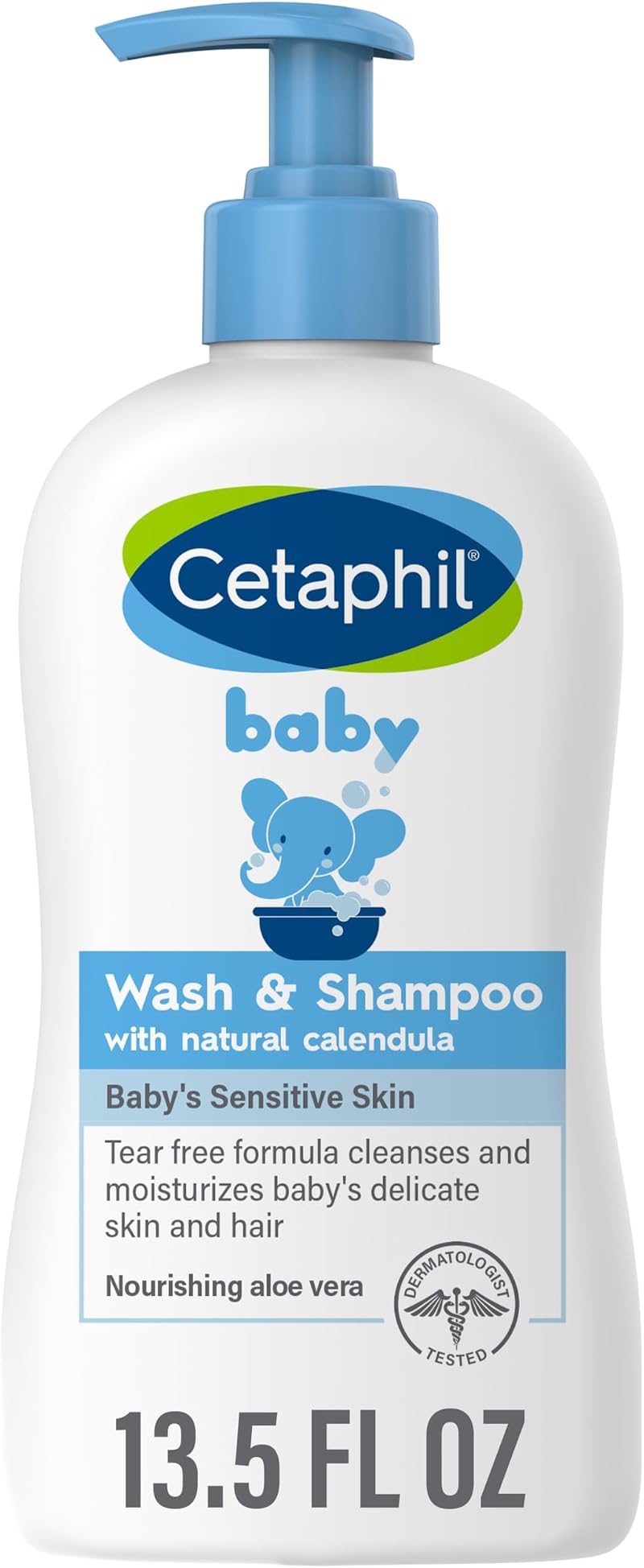 Cetaphil Baby Wash & Shampoo Calendula 13.5 oz Tear Free Paraben Free